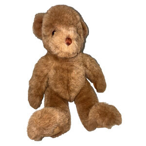 Vtg 1989 Gund Lands' End Plush Seated Stuffed Brown Teddy Bear 14 inches